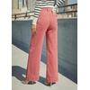 image:imageDOKOTOO Womens Casual High Waisted Jeans Stretch Button Wide Leg Loose Denim Pants with PocketsPeach Blossom