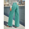 image:imageDOKOTOO Womens Casual High Waisted Jeans Stretch Button Wide Leg Loose Denim Pants with PocketsTurquoise