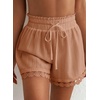 image:imageDokotoo Womens Shorts Summer Casual Loose Elastic Waist Drawstring Lace Boho Beach Cover Up ShortsOrange