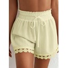 image:imageDokotoo Womens Shorts Summer Casual Loose Elastic Waist Drawstring Lace Boho Beach Cover Up ShortsYellow