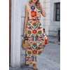 image:imageDokotoo Womens Jumpsuits Crewneck Lace Cap Sleeve Drawstring High Waist Wide Leg Casual Rompers with PocketsFloral Orange