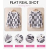 image:imageDokotoo Cardigan Sweaters for Women Long Sleeve Cable Knit Plaid Cardigan  Fall Outfits for Women Early Fall Fashion Cute V Neck Loose Button Down Coats Checkered Pattern Soft Lightweight TopsGray