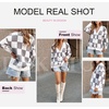 image:imageDokotoo Cardigan Sweaters for Women Long Sleeve Cable Knit Plaid Cardigan  Fall Outfits for Women Early Fall Fashion Cute V Neck Loose Button Down Coats Checkered Pattern Soft Lightweight TopsGray