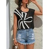 image:imageDokotoo Womens Cap Sleeve Crochet Sweater Hollow Out Floral Summer Tops Casual Beach Vacation Cruise OutfitsBlack