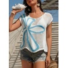 image:imageDokotoo Womens Cap Sleeve Crochet Sweater Hollow Out Floral Summer Tops Casual Beach Vacation Cruise OutfitsWhite