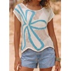 image:imageDokotoo Womens Cap Sleeve Crochet Sweater Hollow Out Floral Summer Tops Casual Beach Vacation Cruise OutfitsWhite