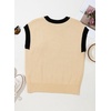 image:imageDokotoo Womens Embroidered Floral Sweater Crew Neck 2026 Cap Sleeve Loose Fit Knit Pullover TopsApricot