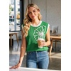 image:imageDokotoo Womens Embroidered Floral Sweater Crew Neck 2026 Cap Sleeve Loose Fit Knit Pullover TopsDark Green
