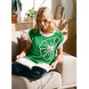 image:imageDokotoo Womens Embroidered Floral Sweater Crew Neck 2026 Cap Sleeve Loose Fit Knit Pullover TopsDark Green