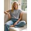 image:imageDokotoo Womens Embroidered Floral Sweater Crew Neck 2026 Cap Sleeve Loose Fit Knit Pullover TopsDark Grey