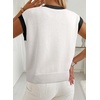 image:imageDokotoo Womens Embroidered Floral Sweater Crew Neck 2026 Cap Sleeve Loose Fit Knit Pullover TopsWhite