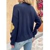 image:imageDokotoo Cardigan Sweaters for Women Long Sleeve Floral Print Coats Tops  Fall Outfits for Women V Neck Button Down Loose Fit Warm Soft Cable Knit 2026 Fashion Casual Womens Clothes Color BlockBlue