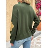 image:imageDokotoo Cardigan Sweaters for Women Long Sleeve Floral Print Coats Tops  Fall Outfits for Women V Neck Button Down Loose Fit Warm Soft Cable Knit 2026 Fashion Casual Womens Clothes Color BlockGreen