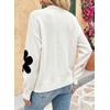 image:imageDokotoo Cardigan Sweaters for Women Long Sleeve Floral Print Coats Tops  Fall Outfits for Women V Neck Button Down Loose Fit Warm Soft Cable Knit 2026 Fashion Casual Womens Clothes Color BlockWhite