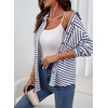 image:imageDokotoo Casual Jackets for Women Striped Long Sleeve Shirts Tops Shacket  2026 Early Fall Fashion Button Down Turn Down Collared Curved Hem Cozy Soft Loose Fit Blouses Shirts with Chest PocketsBlue