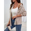 image:imageDokotoo Casual Jackets for Women Striped Long Sleeve Shirts Tops Shacket  2026 Early Fall Fashion Button Down Turn Down Collared Curved Hem Cozy Soft Loose Fit Blouses Shirts with Chest PocketsBrown