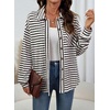 image:imageDokotoo Casual Jackets for Women Striped Long Sleeve Shirts Tops Shacket  2026 Early Fall Fashion Button Down Turn Down Collared Curved Hem Cozy Soft Loose Fit Blouses Shirts with Chest PocketsBlack
