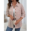 image:imageDokotoo Casual Jackets for Women Striped Long Sleeve Shirts Tops Shacket  2026 Early Fall Fashion Button Down Turn Down Collared Curved Hem Cozy Soft Loose Fit Blouses Shirts with Chest PocketsRed