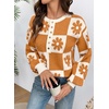 image:imageDokotoo Sweaters for Women Crewneck Long Sleeve Floral Plaid Sweater Tops  2026 Casual Fashion Fall Winter Clothes Soft Loose Fit Button Down Pullover Shirts Warm Knitted Basic Business OutfitsYellow