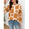 image:imageDokotoo Sweaters for Women Crewneck Long Sleeve Floral Plaid Sweater Tops  2026 Casual Fashion Fall Winter Clothes Soft Loose Fit Button Down Pullover Shirts Warm Knitted Basic Business OutfitsYellow