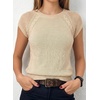 image:imageDokotoo Womens Sweaters Crewneck Cable Knit Vest Tops for Women 2026 Summer Fashion Clothing Cap Sleeve Sweater VestBeige