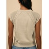 image:imageDokotoo Womens Sweaters Crewneck Cable Knit Vest Tops for Women 2026 Summer Fashion Clothing Cap Sleeve Sweater VestBeige