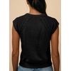 image:imageDokotoo Womens Sweaters Crewneck Cable Knit Vest Tops for Women 2026 Summer Fashion Clothing Cap Sleeve Sweater VestBlack