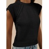 image:imageDokotoo Womens Sweaters Crewneck Cable Knit Vest Tops for Women 2026 Summer Fashion Clothing Cap Sleeve Sweater VestBlack
