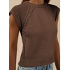 image:imageDokotoo Womens Sweaters Crewneck Cable Knit Vest Tops for Women 2026 Summer Fashion Clothing Cap Sleeve Sweater VestChestnut