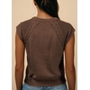 image:imageDokotoo Womens Sweaters Crewneck Cable Knit Vest Tops for Women 2026 Summer Fashion Clothing Cap Sleeve Sweater VestChestnut