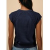 image:imageDokotoo Womens Sweaters Crewneck Cable Knit Vest Tops for Women 2026 Summer Fashion Clothing Cap Sleeve Sweater VestNavy Blue