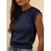 image:imageDokotoo Womens Sweaters Crewneck Cable Knit Vest Tops for Women 2026 Summer Fashion Clothing Cap Sleeve Sweater VestNavy Blue