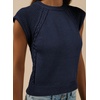 image:imageDokotoo Womens Sweaters Crewneck Cable Knit Vest Tops for Women 2026 Summer Fashion Clothing Cap Sleeve Sweater VestNavy Blue