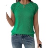 image:imageDokotoo Womens Sweaters Crewneck Cable Knit Vest Tops for Women 2026 Summer Fashion Clothing Cap Sleeve Sweater VestDark Green