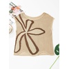 image:imageDokotoo Womens Cap Sleeve Crochet Sweater Hollow Out Floral Summer Tops  CasualBeach VacationCruise OutfitsLightweightCrochetHollow OutKnitBohoTrendyResort WearSummerCuteColorblockKhaki