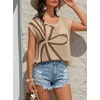 image:imageDokotoo Womens Cap Sleeve Crochet Sweater Hollow Out Floral Summer Tops  CasualBeach VacationCruise OutfitsLightweightCrochetHollow OutKnitBohoTrendyResort WearSummerCuteColorblockKhaki