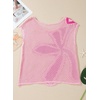 image:imageDokotoo Womens Cap Sleeve Crochet Sweater Hollow Out Floral Summer Tops  CasualBeach VacationCruise OutfitsLightweightCrochetHollow OutKnitBohoTrendyResort WearSummerCuteColorblockPink