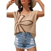 image:imageDokotoo Womens Cap Sleeve Crochet Sweater Hollow Out Floral Summer Tops  CasualBeach VacationCruise OutfitsLightweightCrochetHollow OutKnitBohoTrendyResort WearSummerCuteColorblockKhaki