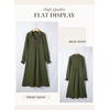 image:imageDokotoo Womens Dresses 2026 V Neck Puff Long Sleeve Empire Waist Maxi Dress  Spring Fall ALine Flowy Hem Solid Color Midi Maxi Side Pockets Elegant Daily Casual Fashion ClothingGreen