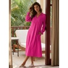 image:imageDokotoo Womens Dresses 2026 V Neck Puff Long Sleeve Empire Waist Maxi Dress  Spring Fall ALine Flowy Hem Solid Color Midi Maxi Side Pockets Elegant Daily Casual Fashion ClothingRose