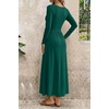 image:imageDokotoo Womens Long Sleeve Asymmetrical Neck Maxi Dress  Ruched Empire Waist ALine Hem Solid Color Maxi Side Pockets Elegant Daily Casual Fashion Clothing 2026 Fall ClothesGreen