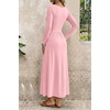image:imageDokotoo Womens Long Sleeve Asymmetrical Neck Maxi Dress  Ruched Empire Waist ALine Hem Solid Color Maxi Side Pockets Elegant Daily Casual Fashion Clothing 2026 Fall ClothesPink