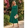 image:imageDokotoo Womens Long Sleeve Asymmetrical Neck Maxi Dress  Ruched Empire Waist ALine Hem Solid Color Maxi Side Pockets Elegant Daily Casual Fashion Clothing 2026 Fall ClothesGreen