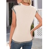 image:imageDokotoo Womens Summer Cap Sleeve Tops 2025 Crewneck Sweater Vest Casual Knit Lightweight Sweater Pullover Trendy Tank ShirtsApricot