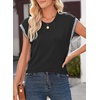 image:imageDokotoo Womens Summer Cap Sleeve Tops 2025 Crewneck Sweater Vest Casual Knit Lightweight Sweater Pullover Trendy Tank ShirtsBlack
