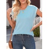 image:imageDokotoo Womens Summer Cap Sleeve Tops 2025 Crewneck Sweater Vest Casual Knit Lightweight Sweater Pullover Trendy Tank ShirtsBlue