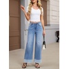 image:imageDokotoo Womens Wide Leg Leopard Jeans 2026 High Waisted Stretch Denim Pants  2026 Fall Winter OutfitsHigh WaistedButtonWith PocketsWork Office WearLoose FitBaggy JeansComfortCasual TrendyMyosotis