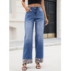 image:imageDokotoo Womens Wide Leg Leopard Jeans 2026 High Waisted Stretch Denim Pants  2026 Fall Winter OutfitsHigh WaistedButtonWith PocketsWork Office WearLoose FitBaggy JeansComfortCasual TrendyDusk Blue