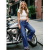 image:imageDokotoo Womens Wide Leg Leopard Jeans 2026 High Waisted Stretch Denim Pants  2026 Fall Winter OutfitsHigh WaistedButtonWith PocketsWork Office WearLoose FitBaggy JeansComfortCasual TrendyNavy Blue