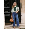 image:imageDokotoo Womens Wide Leg Leopard Jeans 2026 High Waisted Stretch Denim Pants  2026 Fall Winter OutfitsHigh WaistedButtonWith PocketsWork Office WearLoose FitBaggy JeansComfortCasual TrendySail Blue